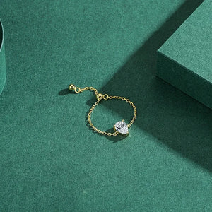 MIORA 925 Sterling Silver Teardrop Chain Ring - image 3