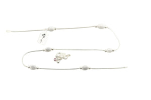 MIORA 925 Sterling Silver Textured Bead Anklet - image 3