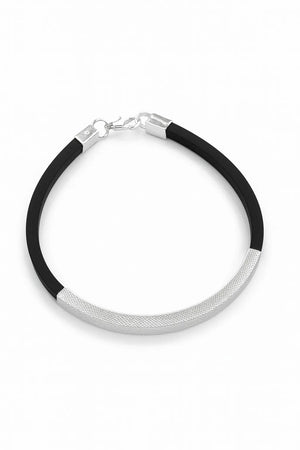MIORA 925 Sterling Silver Textured Strap Bracelet