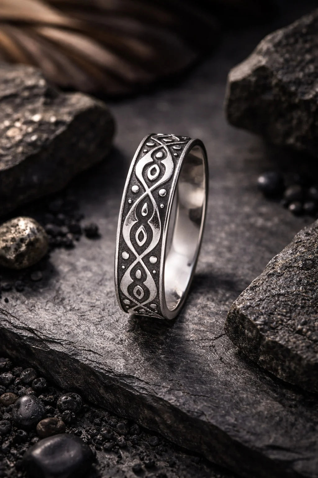 MIORA 925 Sterling Silver Tribal Band Ring - image 9