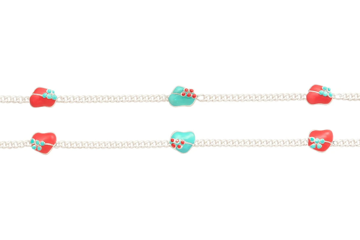MIORA 925 Sterling Silver Twin Heart Anklet - image 3