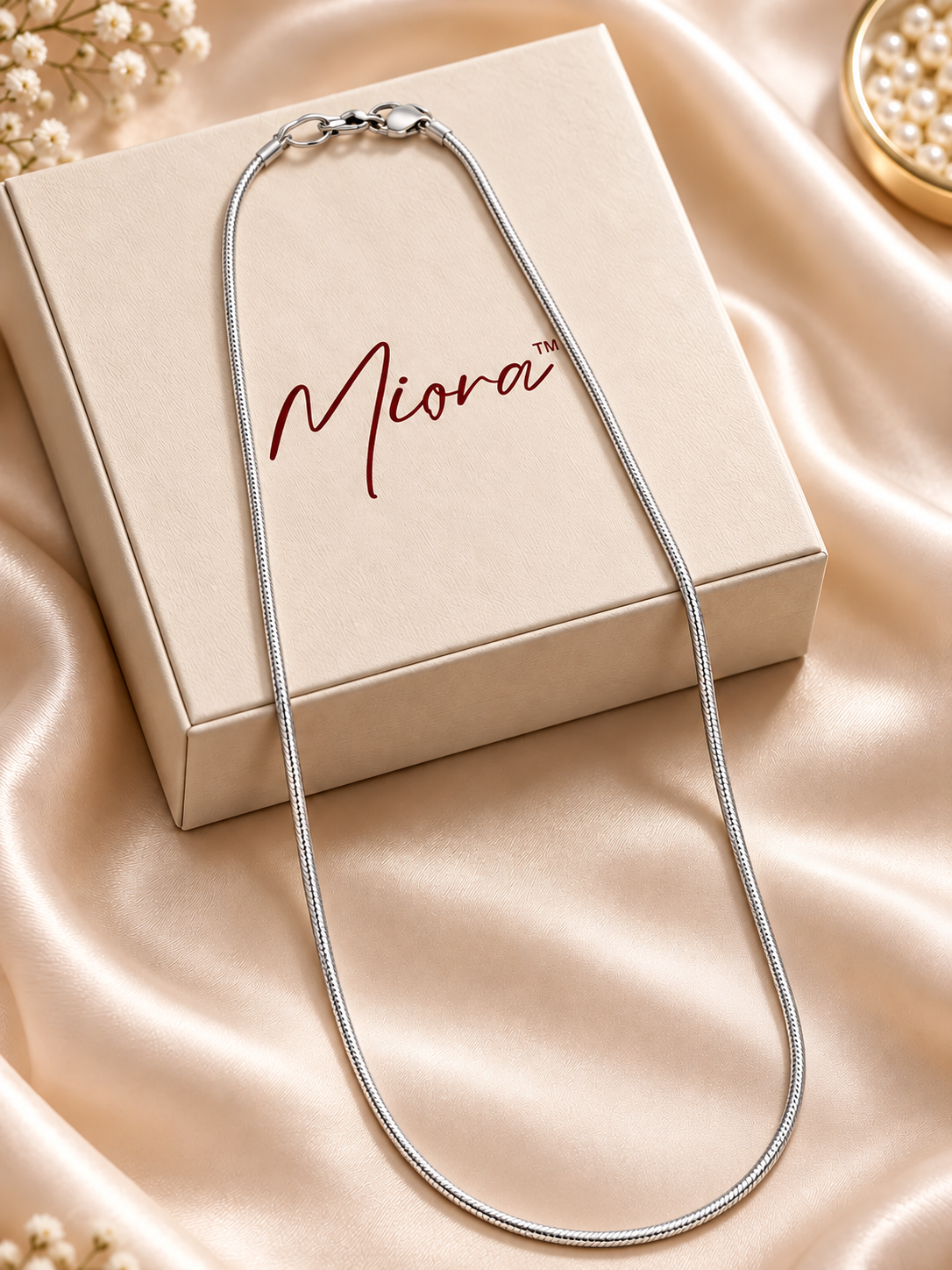 MIORA 925 Sterling Silver Twisted Rope Chain