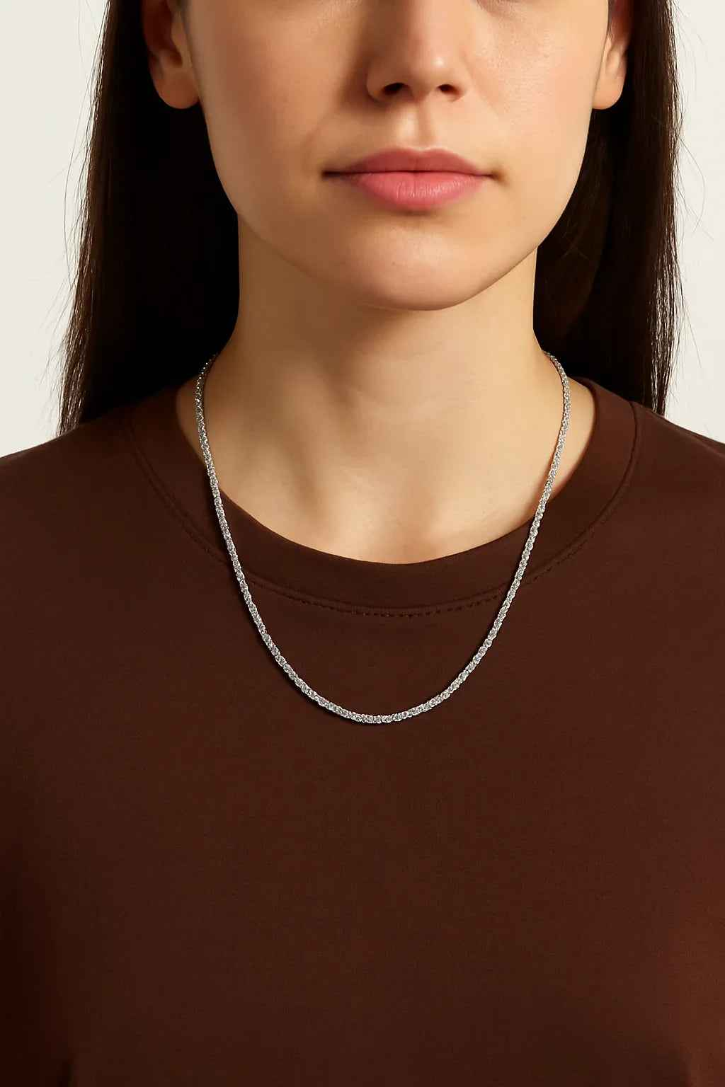 MIORA 925 Sterling Silver Twisted Rope Chain