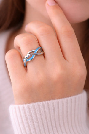 MIORA 925 Sterling Silver Wave Enamel Ring - image 3