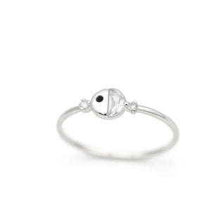 MIORA 925 Sterling Silver Yin-Yang-Motif Zirconia Ring - image 3