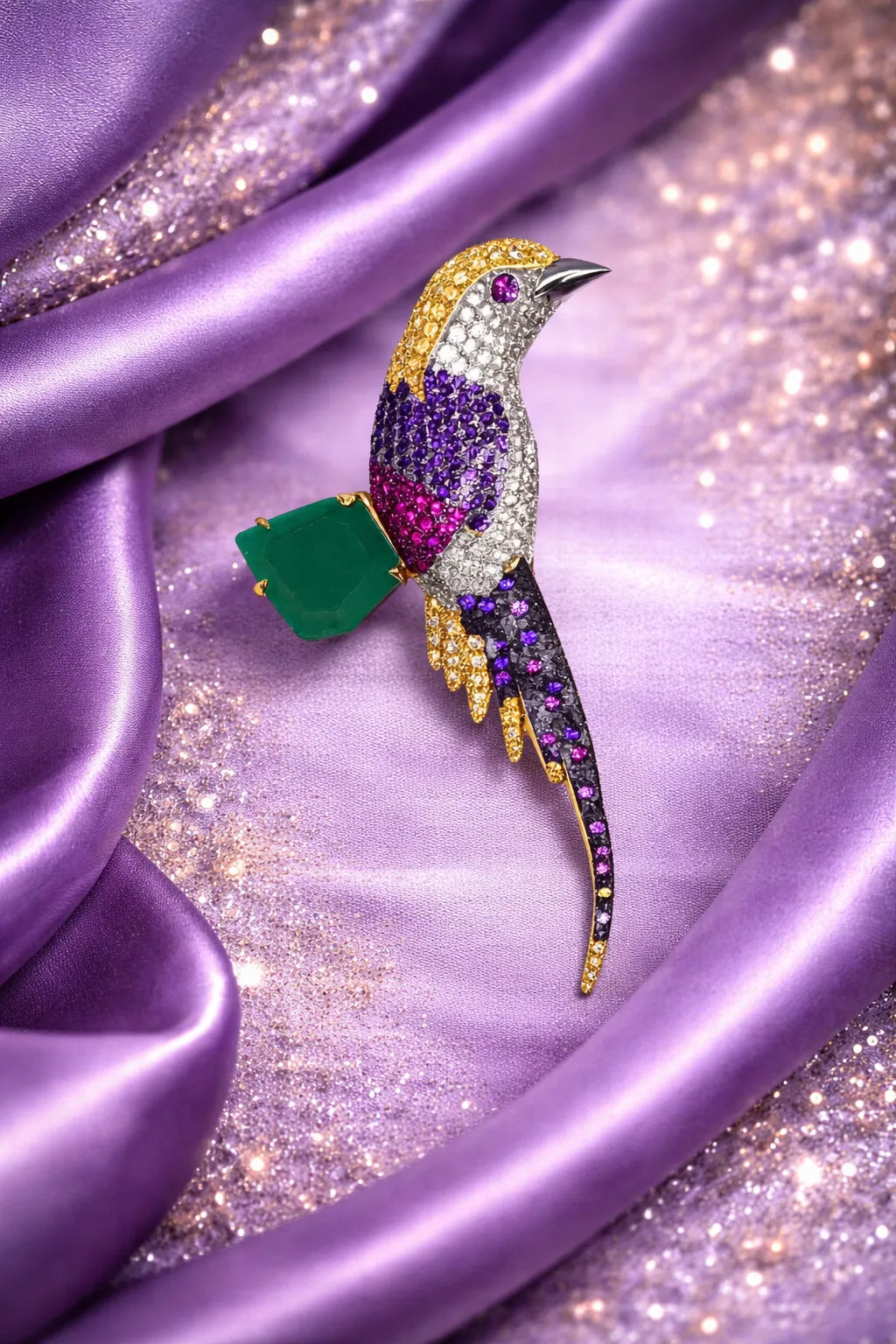 Bird Perched on Emerald
