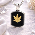 Black & Gold Leaf Emblem Pendant