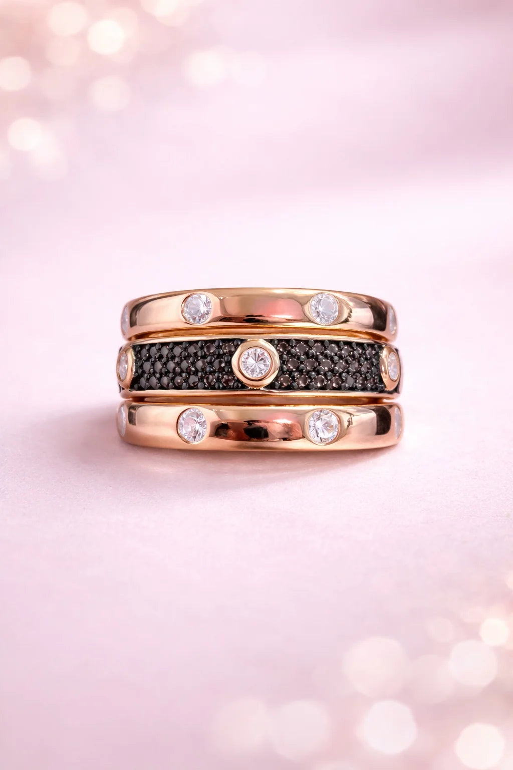 Black Spark Stacked Ring