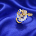 Blue Enamel Flower Ring