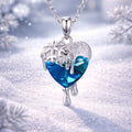 Blue Frosted Heart Necklace