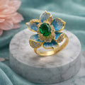 Blue Lotus Bloom Ring