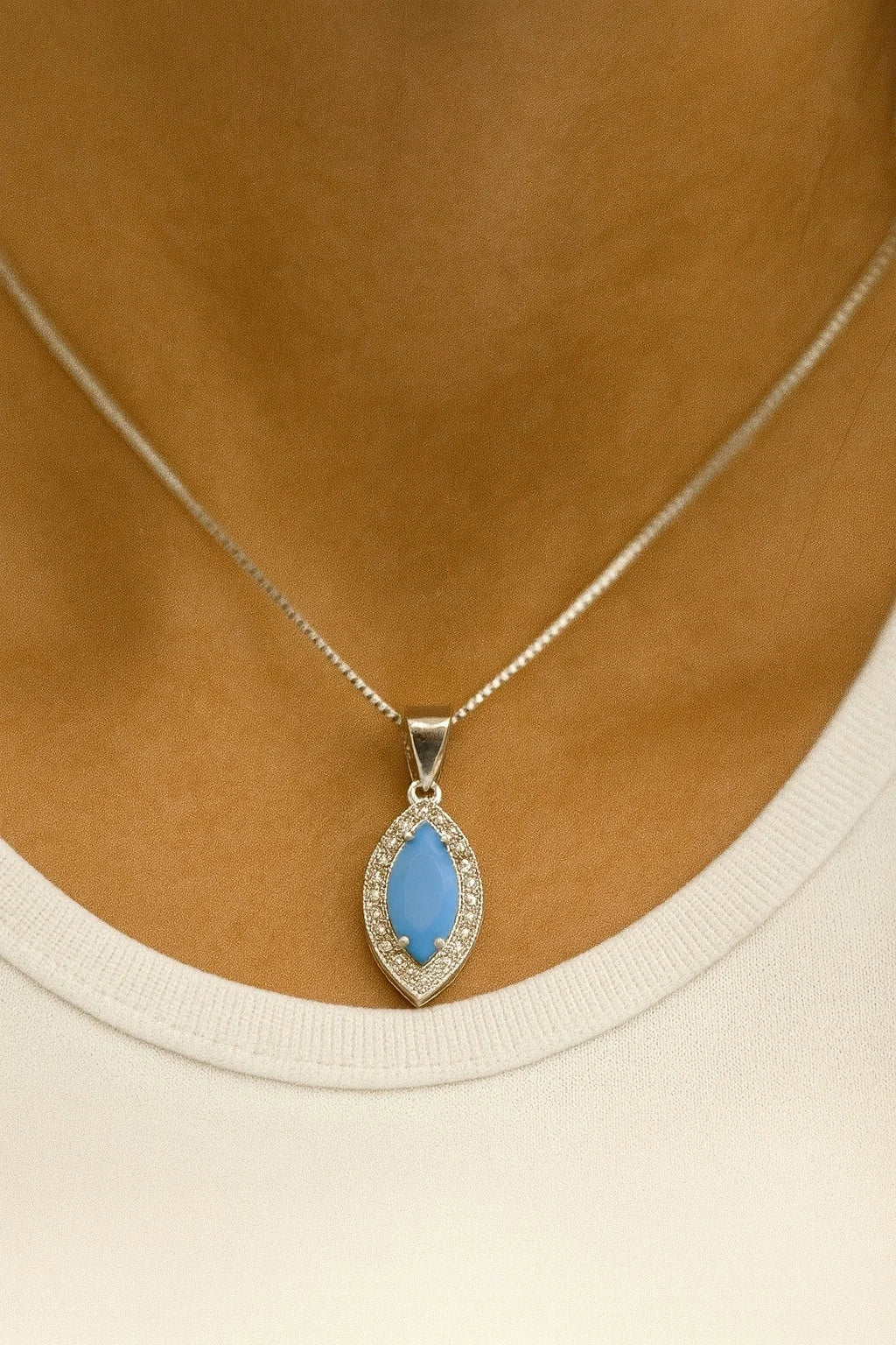 Blue Marquise Pendant