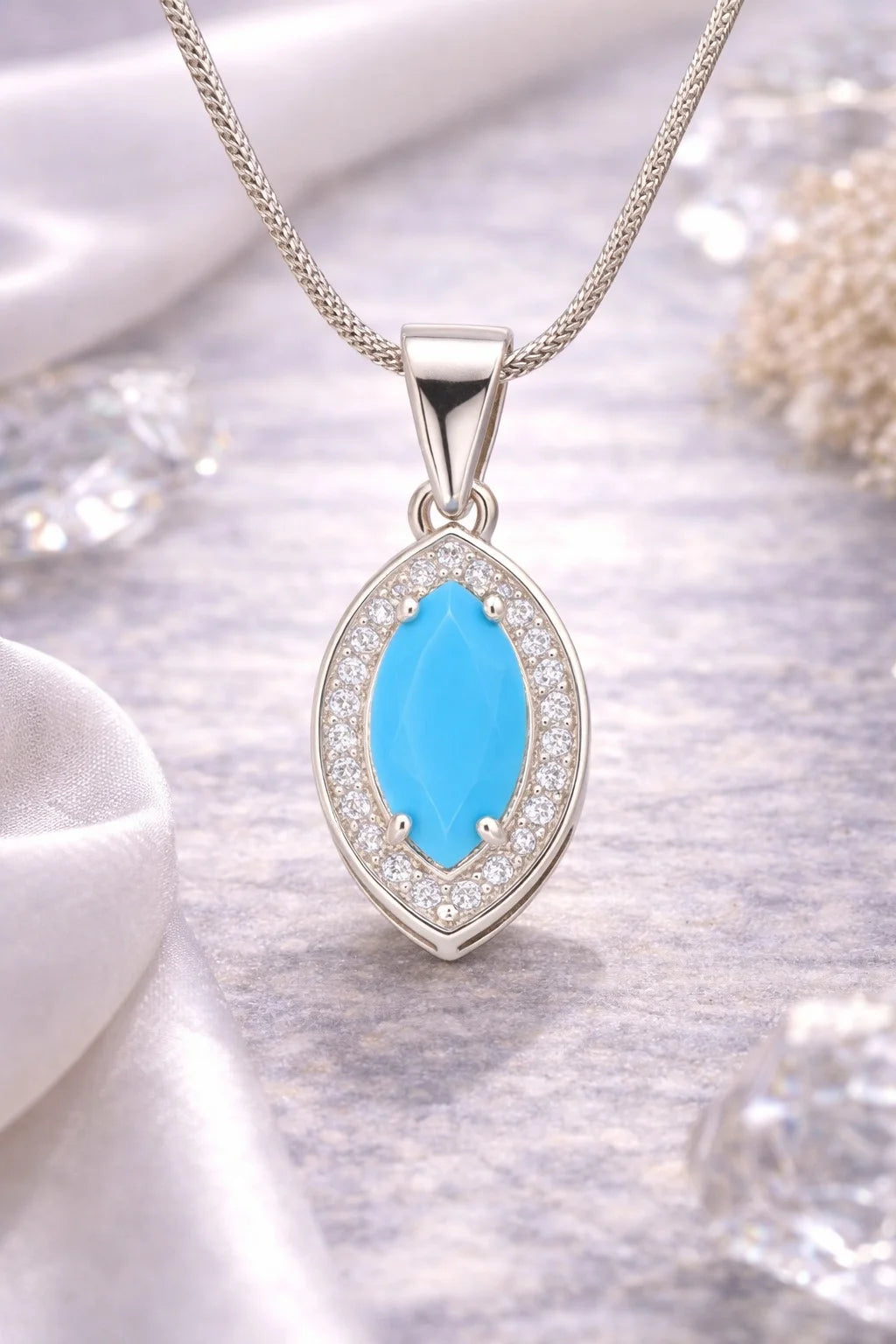 Blue Marquise Pendant