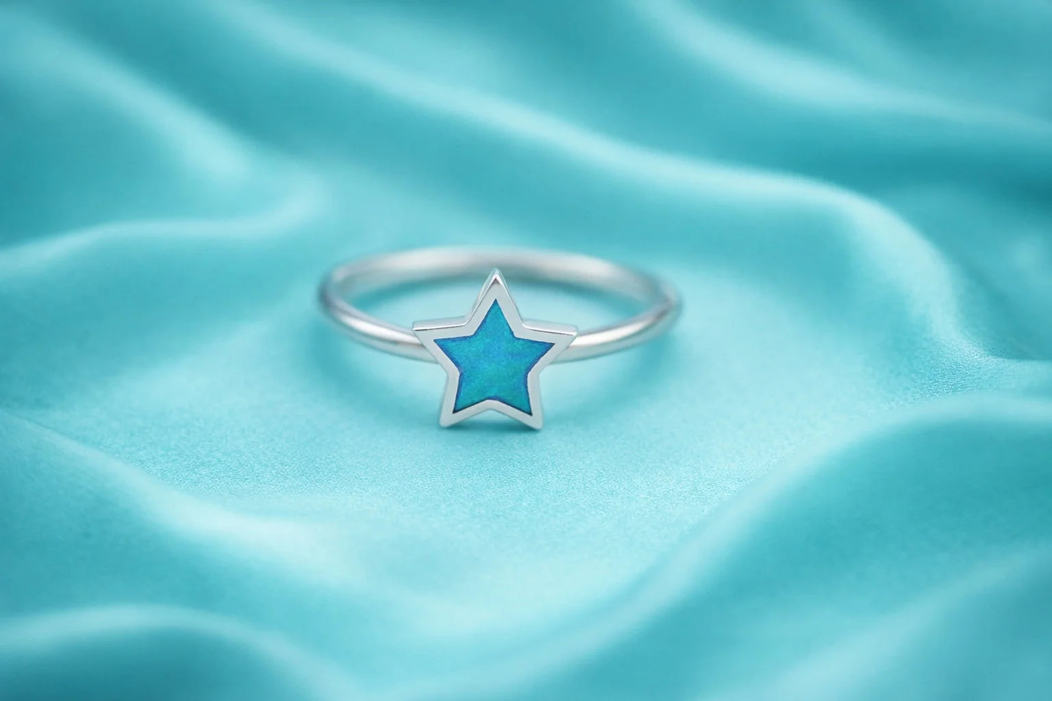 Blue Star Ring | Enamel Design