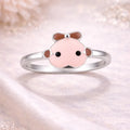 Bow Bear Enamel Ring