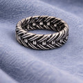 Braided Leaf Pattern Band Ring