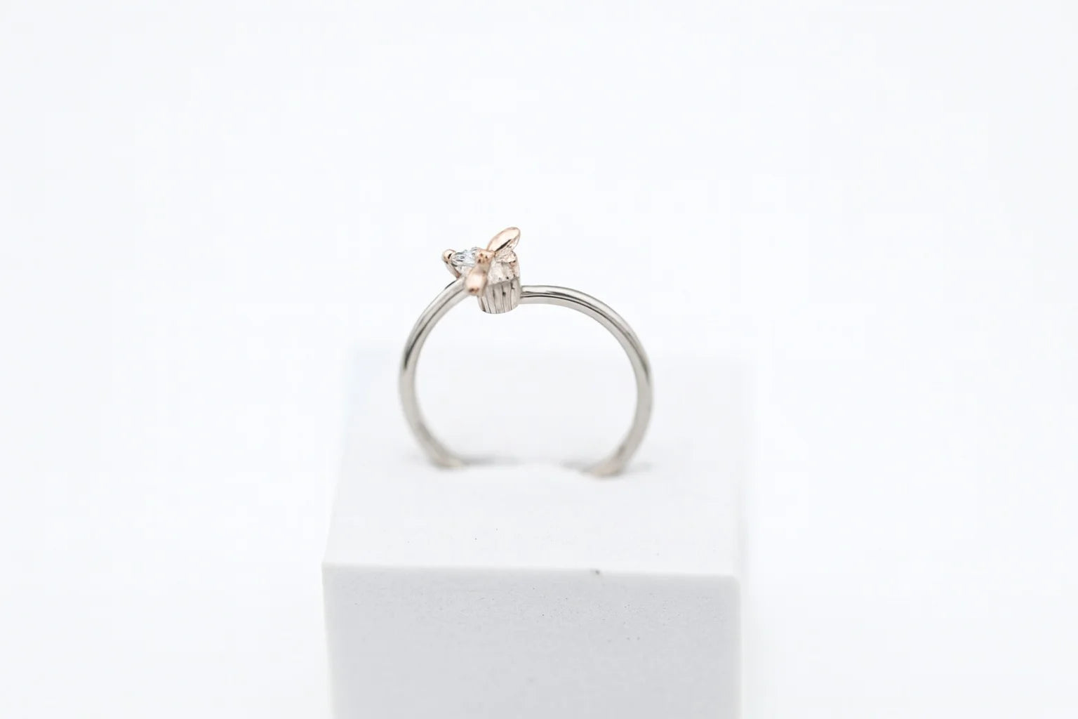 Butterfly Design Ring | Rose Gold Plated, Swiss Zirconia