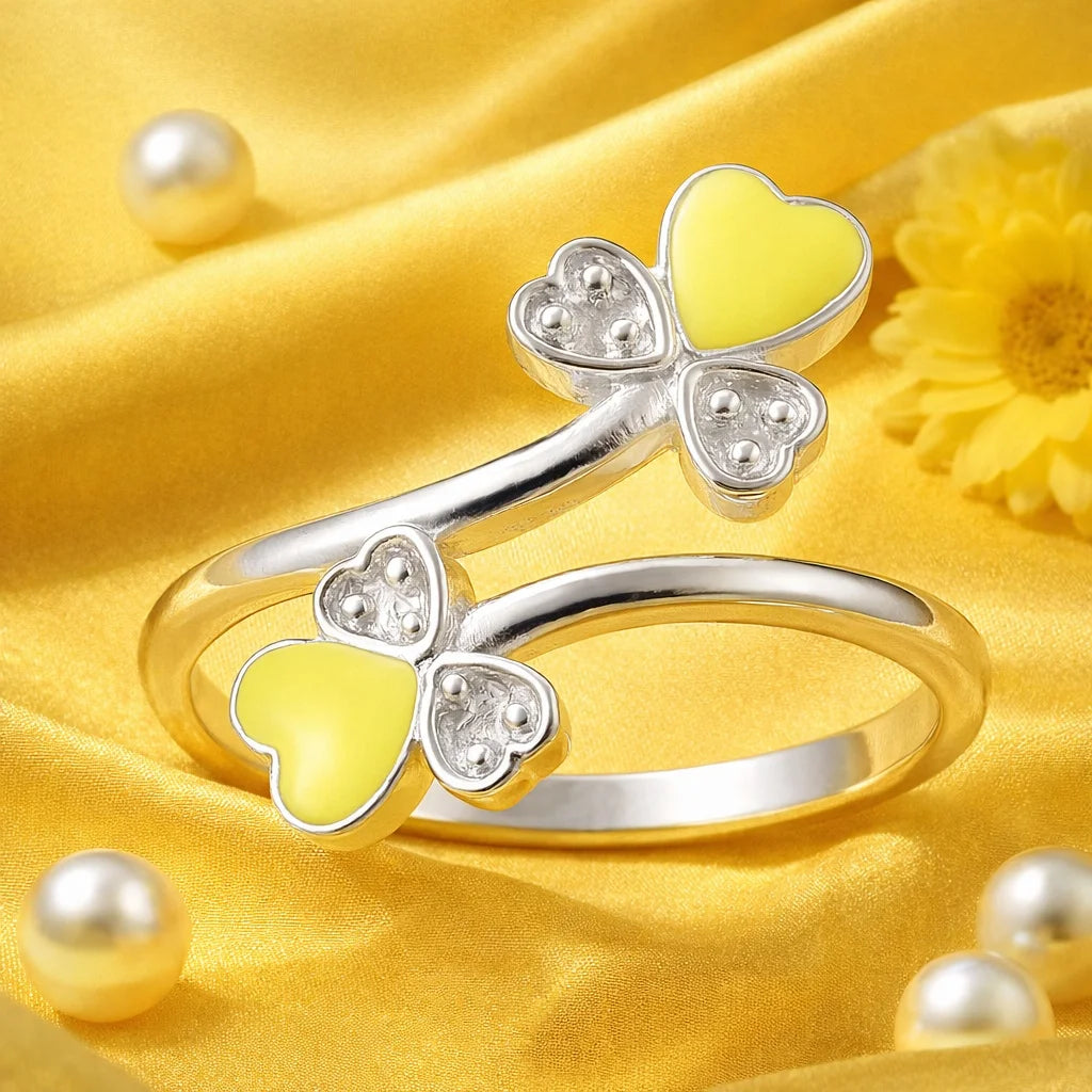 Double Heart Enamel Ring