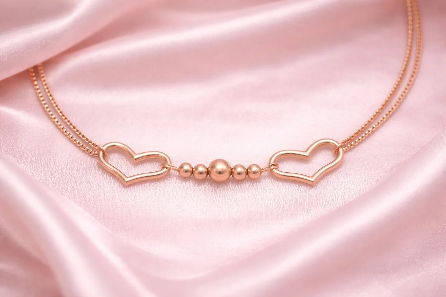Double Heart Single Anklet