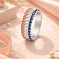 Dual-Tone Sapphire & Citrine Band Ring