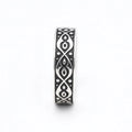 Oxidized Band Ring | Tribal Geometric Design, Unisex Style