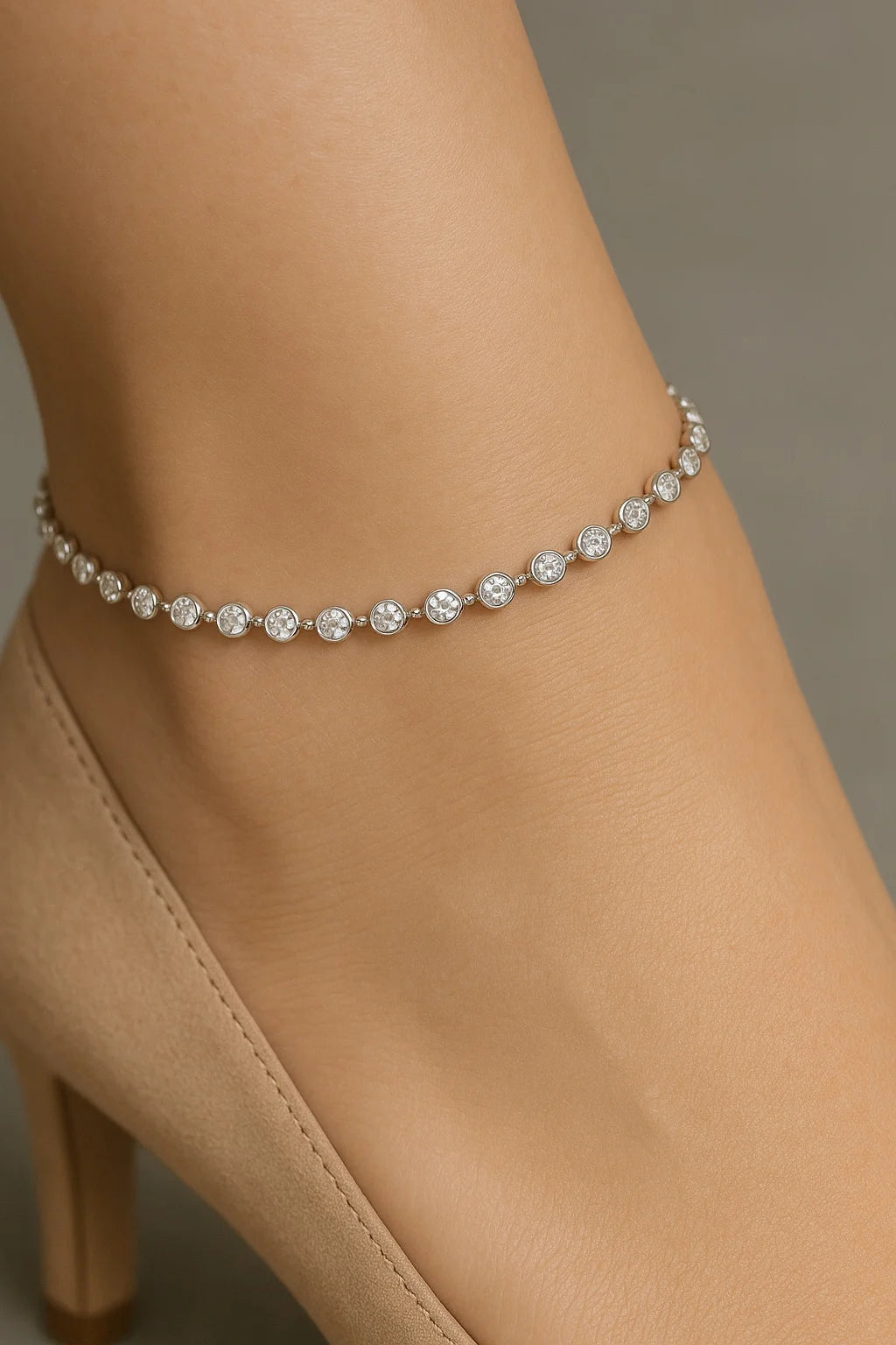 Elegant Dual Crystal Chain Anklet