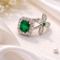 Emerald Flower Ring