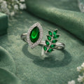 Emerald Leaf Ring