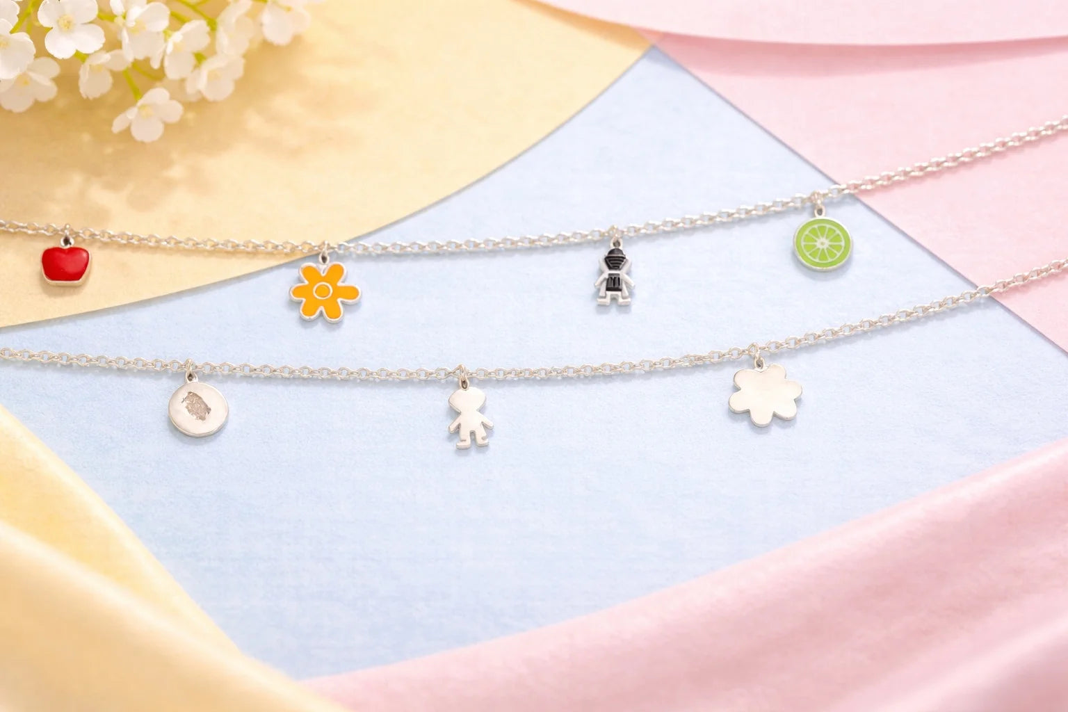 flower & heart design Anklet