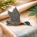Flying Duck Enamel Brooch