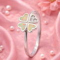 Four-Leaf Clover Ring | Opal Hearts & Swiss Zirconia