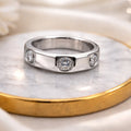Geometric Duo Stone Ring