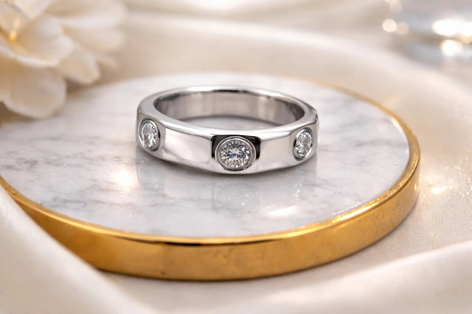 Geometric Duo Stone Ring