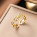 Geometric Link Zircon Ring