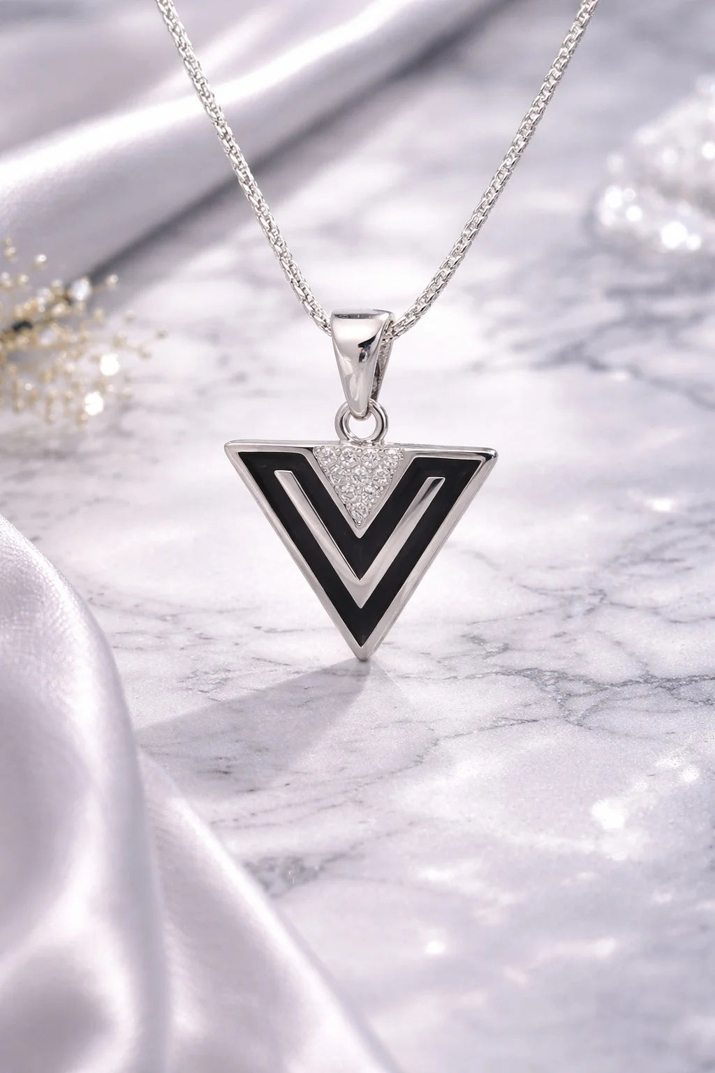 Geometric V-Triangle Pendant