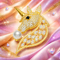 Golden Unicorn Brooch