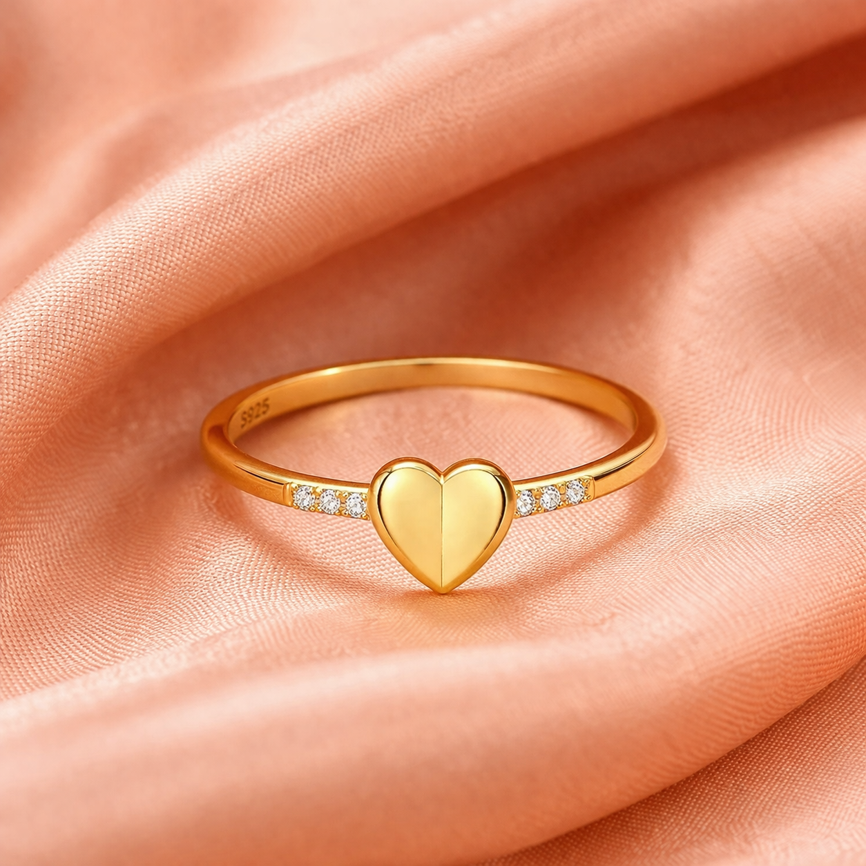 Gold Plated Heart Love Adjustable Band