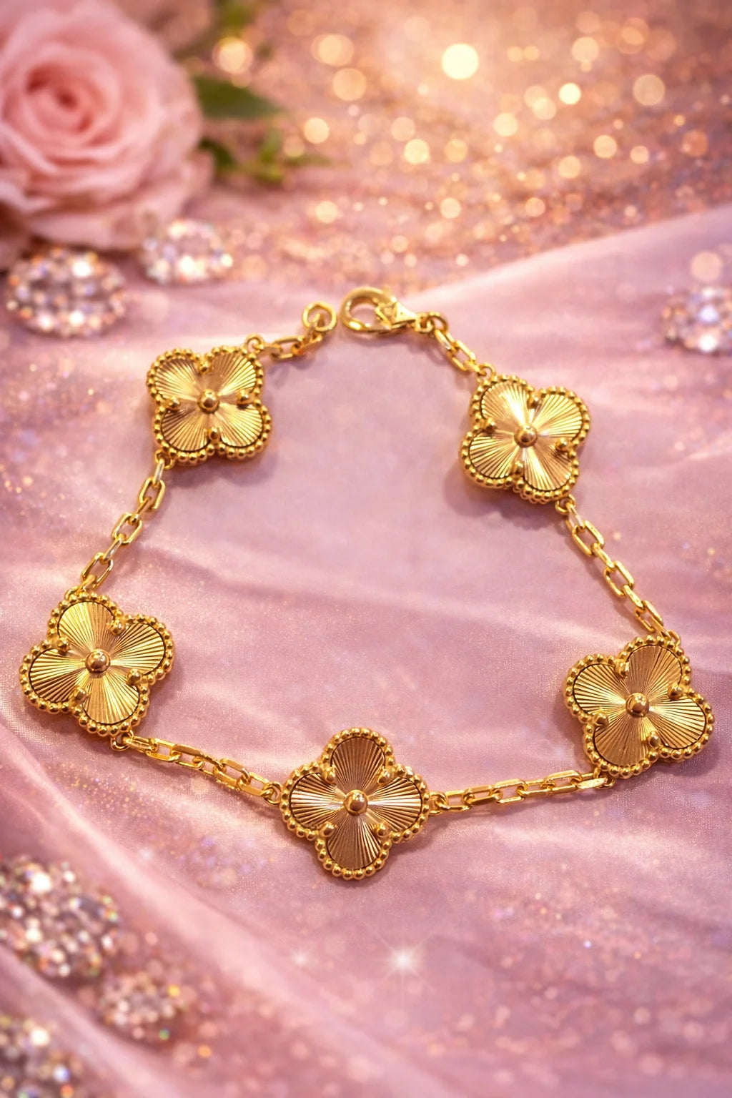 Golden Clover Leaf Bracelet