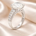 Grand Solitaire Cocktail Ring | Round & Baguette Swiss Zirconia