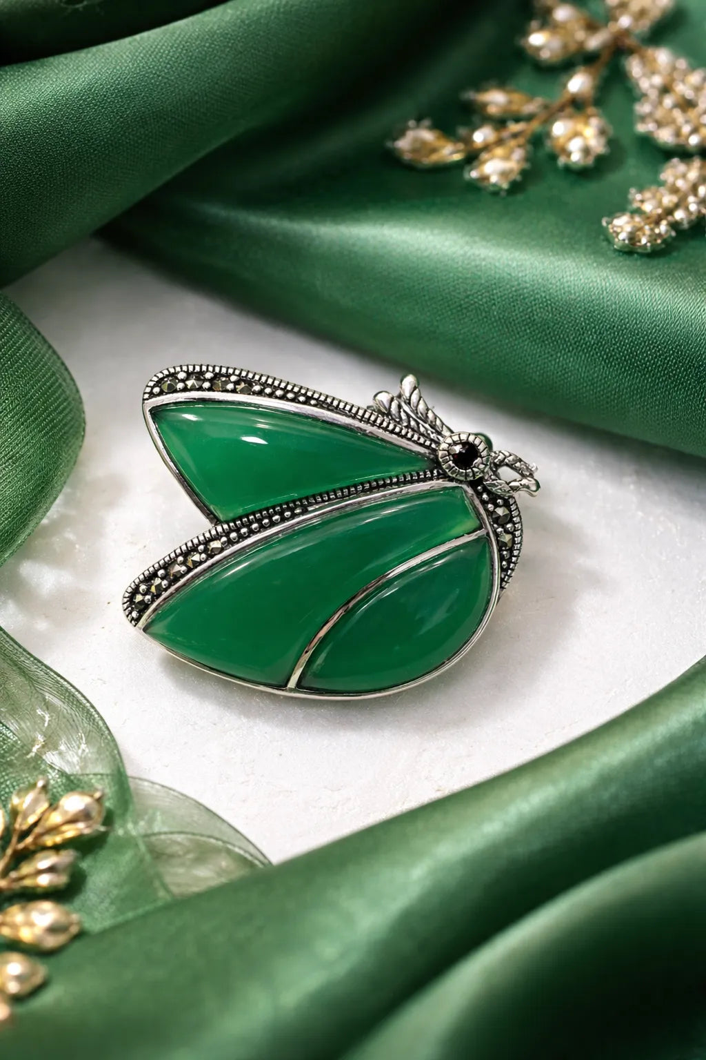 Green Butterfly Brooch