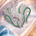 Green Floral Deer