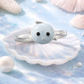 Grey Kitty Enamel Ring