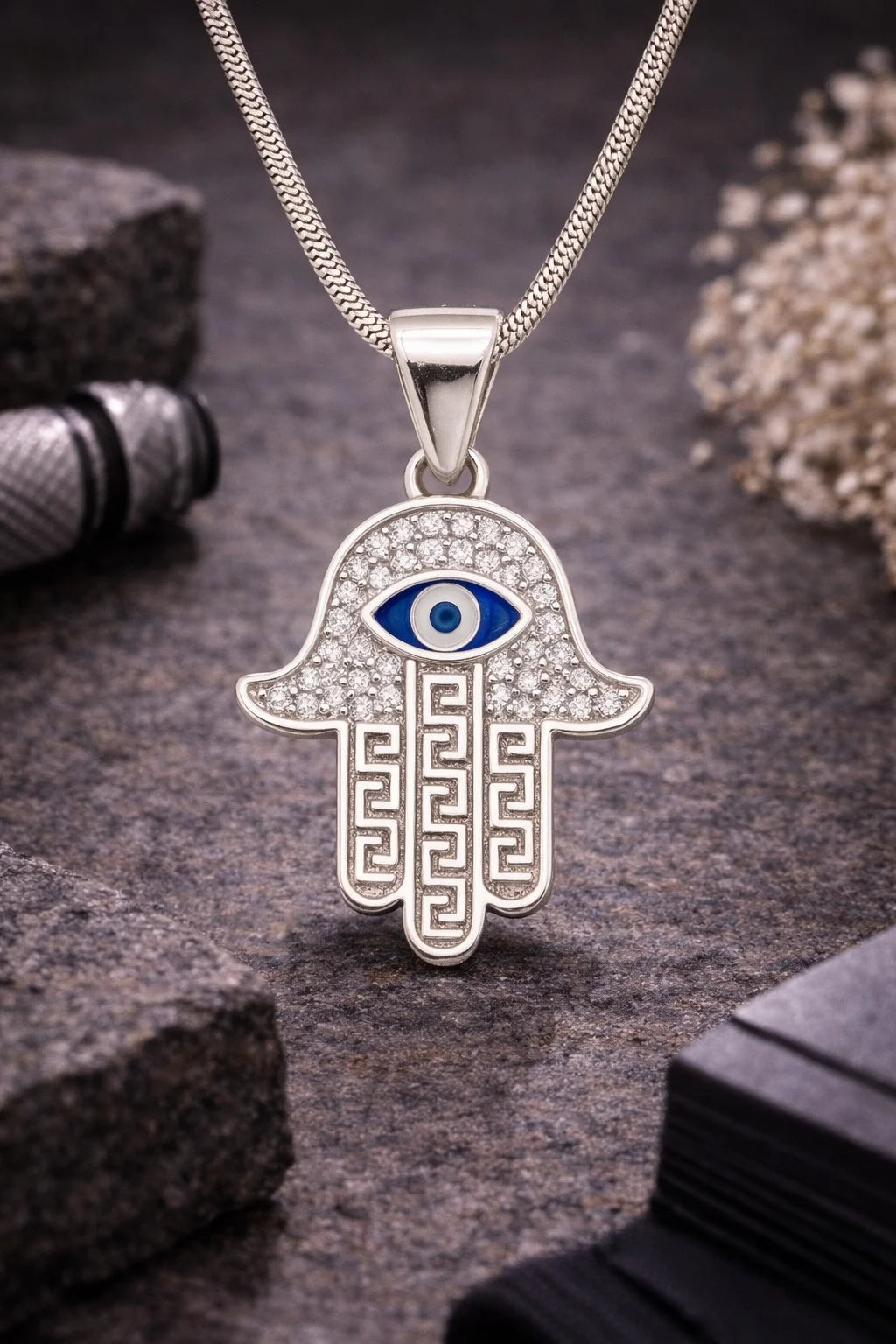 Hamsa Evil Eye Pendant