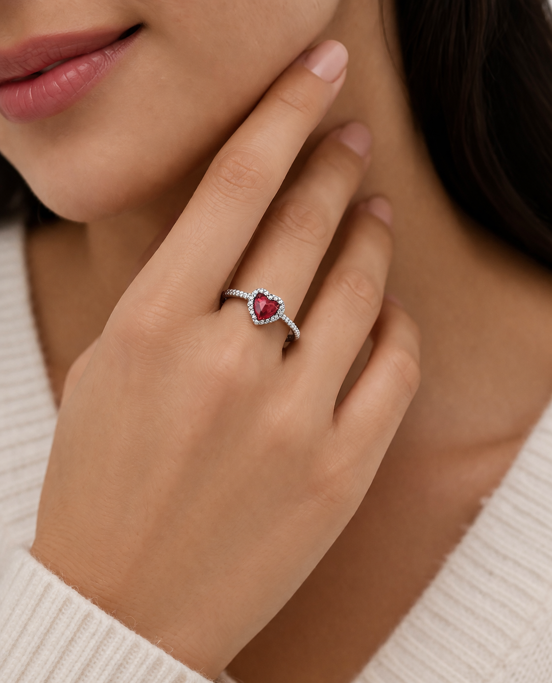 Heart Zircon Ring