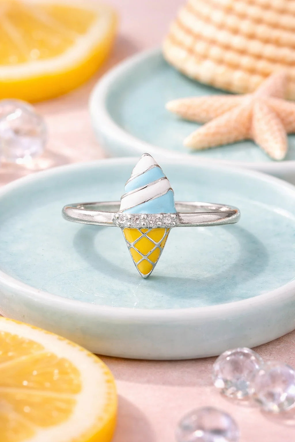 Ice-Cream Cone Enamel Ring