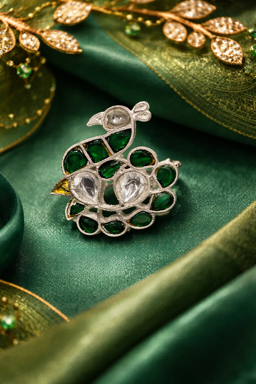 Indian Peacock Brooch