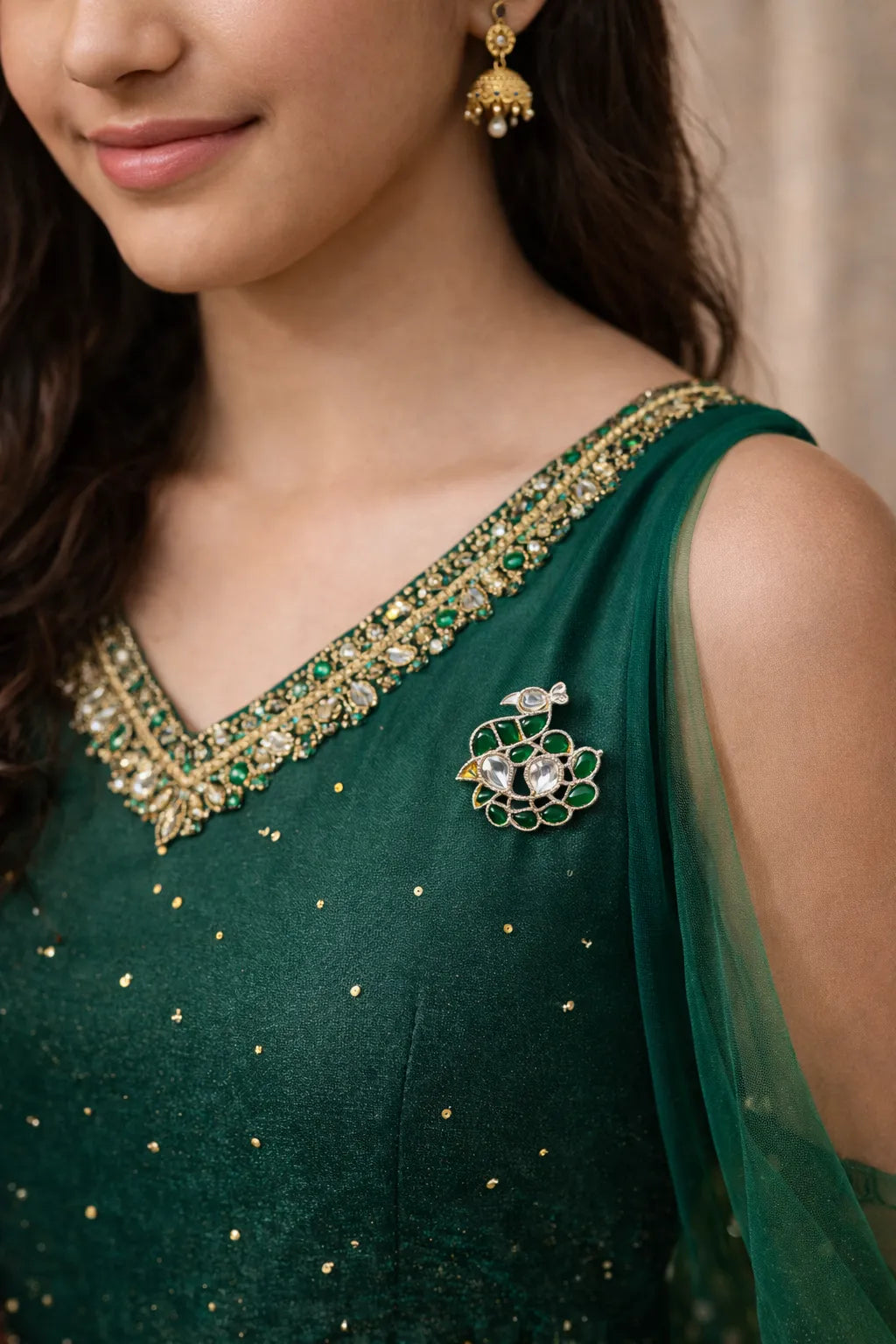 Indian Peacock Brooch