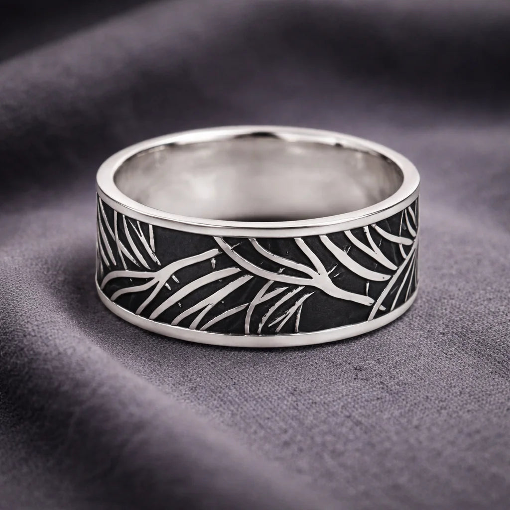 Leaf Engraved Band Ring