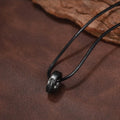 Leather Engraved Ring Necklace