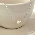 Minimal Pearl Bead Necklace